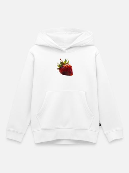ich Liebe Erdbeeren - Kinder Premium Organic Hoodie - Weiß