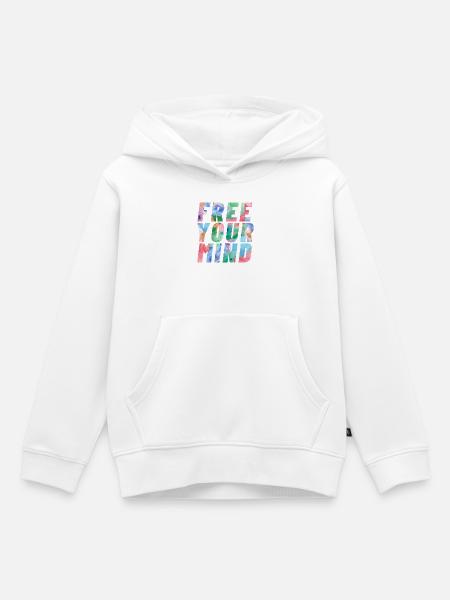 Free your mind - Kinder Premium Organic Hoodie - Weiß