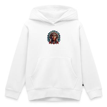 Amérindien Peau rouge d’Amérique - Sweat Premium à capuche enfant bio - blanc - Devant - AI Model Kid Female (0cm)