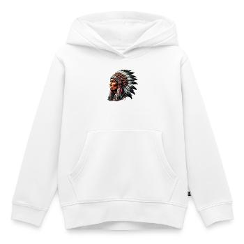 Amerikanisch Indianer Amerikanische Rote Haut - Kinder Premium Organic Hoodie - Weiß - Vorne - AI Model Kid Female (0cm)