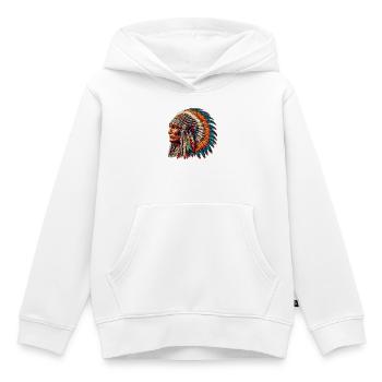 Peau rouge amérindienne américaine - Sweat Premium à capuche enfant bio - blanc - Devant - AI Model Kid Female (0cm)