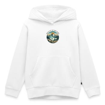 Paysage montagneux - Sweat Premium à capuche enfant bio - blanc - Devant - AI Model Kid Female (0cm)