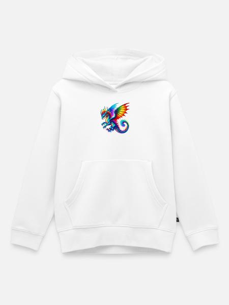 Drache - Kinder Premium Organic Hoodie - Weiß