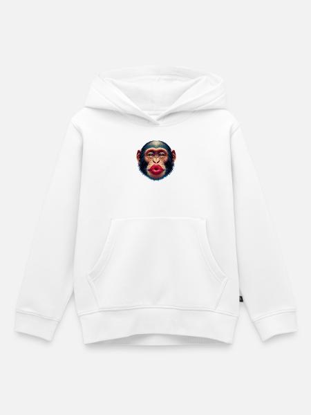 Affenkuss - Kinder Premium Organic Hoodie - Weiß