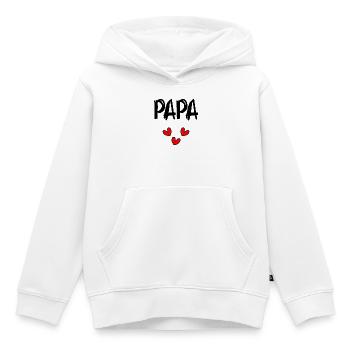 VATERTAG. FROHER VATERTAG. PAPA. ALLES GUTE ZUM GEBURTSTAG. - Kinder Premium Organic Hoodie - Weiß - Vorne - AI Model Kid Female (0cm)