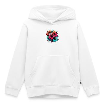 Hibiscus flowers - Kids Premium Organic Hoodie - white - Front - AI Model Kid Female (0cm)