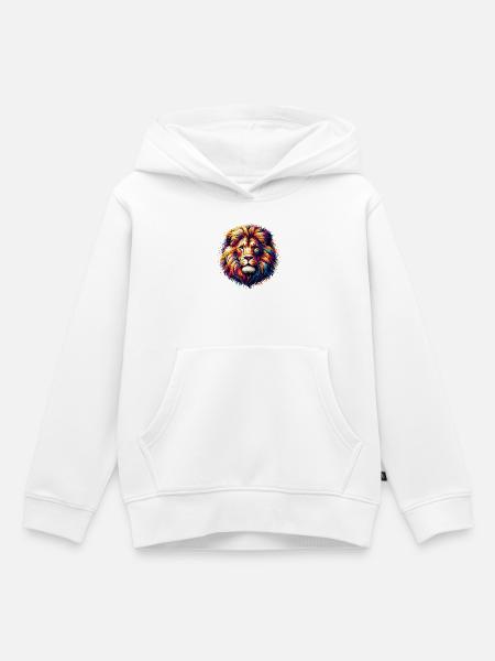 Löwe - Kinder Premium Organic Hoodie - Weiß