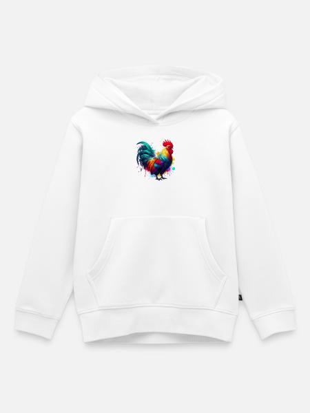 Hahn Henne - Kinder Premium Organic Hoodie - Weiß