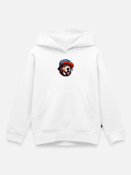 Hund - Kinder Premium Organic Hoodie - Weiß
