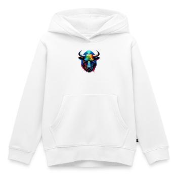 Stier - Kinder Premium Organic Hoodie - Weiß - Vorne - AI Model Kid Female (0cm)