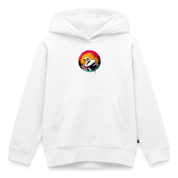 Cygne - Sweat Premium à capuche enfant bio - blanc - Devant - AI Model Kid Female (0cm)