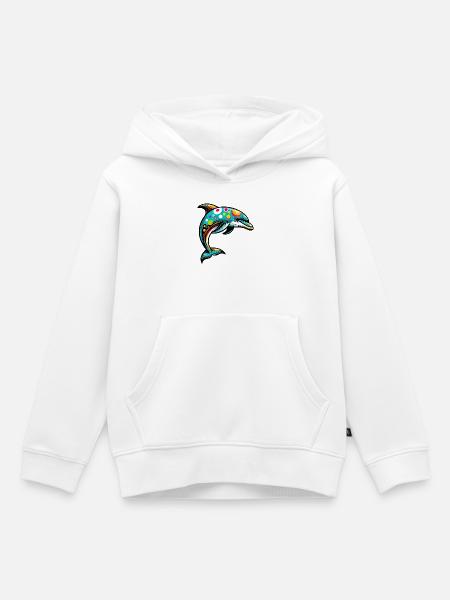 Delfin - Kinder Premium Organic Hoodie - Weiß