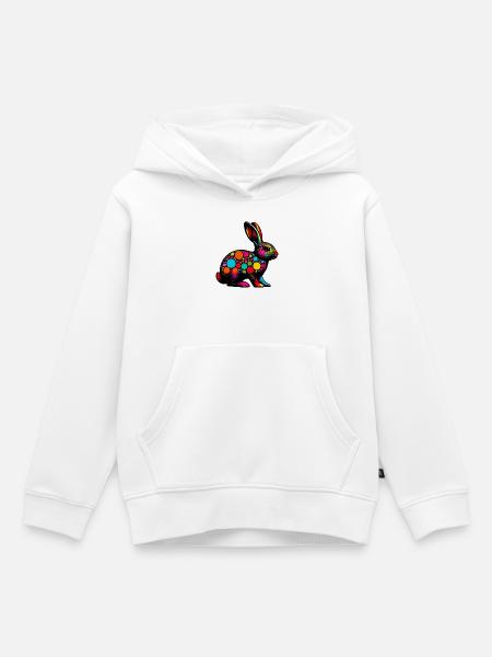 Kaninchen - Kinder Premium Organic Hoodie - Weiß