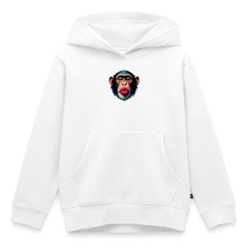 Monkey Kiss - Kids Premium Organic Hoodie - white - Front - AI Model Kid Female (0cm)