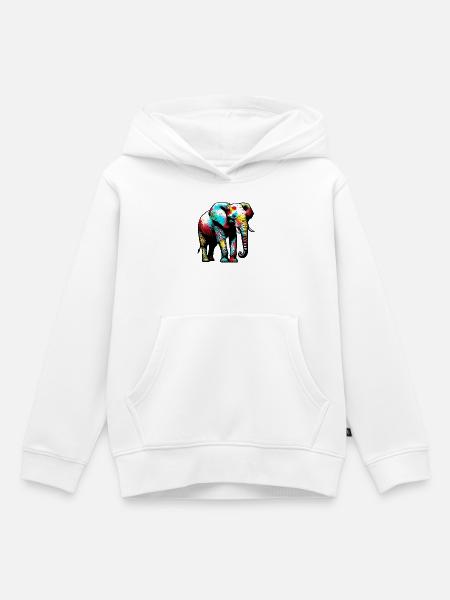 Elefant - Kinder Premium Organic Hoodie - Weiß