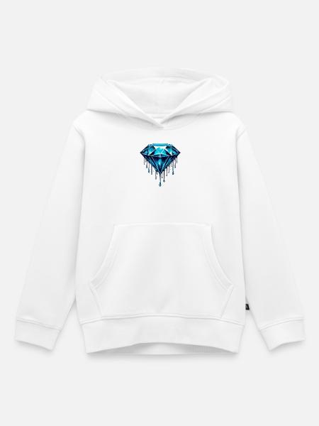 Diamant - Kinder Premium Organic Hoodie - Weiß