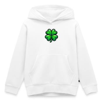 Trèfle à quatre feuilles - Sweat Premium à capuche enfant bio - blanc - Devant - AI Model Kid Female (0cm)