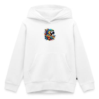 Perroquet - Sweat Premium à capuche enfant bio - blanc - Devant - AI Model Kid Female (0cm)