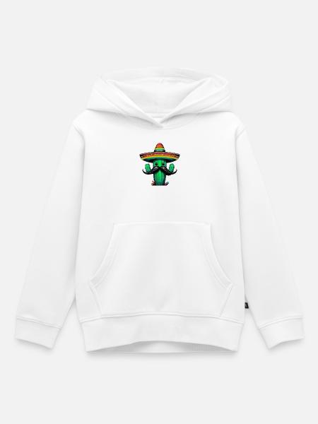 Kaktus - Kinder Premium Organic Hoodie - Weiß