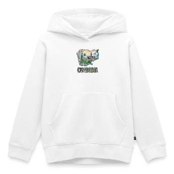 Aquarell Landkarte Kambodscha - Kinder Premium Organic Hoodie - Weiß - Vorne - AI Model Kid Female (0cm)