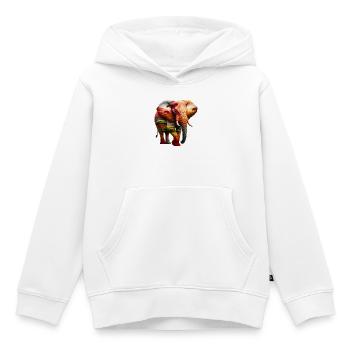 Éléphant - Sweat Premium à capuche enfant bio - blanc - Devant - AI Model Kid Female (0cm)