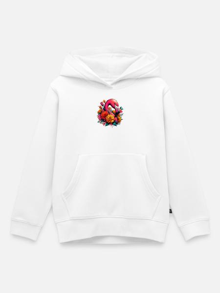 Flamingo - Kinder Premium Organic Hoodie - Weiß
