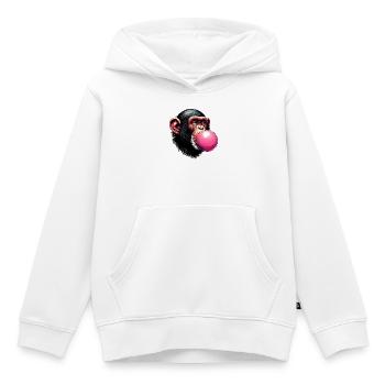 Singe - Sweat Premium à capuche enfant bio - blanc - Devant - AI Model Kid Female (0cm)