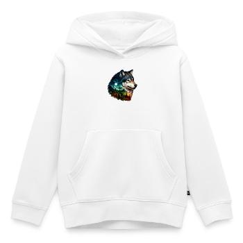 Wolf - Kinder Premium Organic Hoodie - Weiß - Vorne - AI Model Kid Female (0cm)