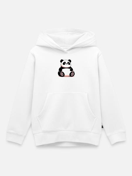 Panda - Kinder Premium Organic Hoodie - Weiß