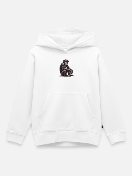 Schimpanse - Kinder Premium Organic Hoodie - Weiß