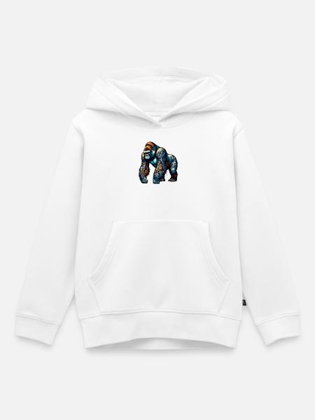 Gorilla - Kinder Premium Organic Hoodie - Weiß