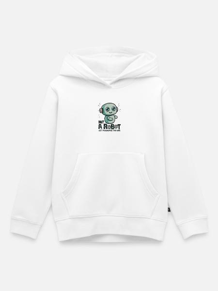 Not a Robot, Just Programmed This Way - Kinder Premium Organic Hoodie - Weiß