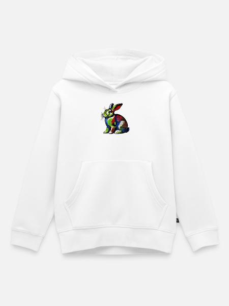 Kaninchen - Kinder Premium Organic Hoodie - Weiß