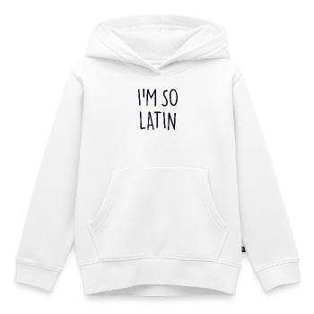 CHEZ SO LATIN - Sweat Premium à capuche enfant bio - blanc - Devant - AI Model Kid Female (0cm)