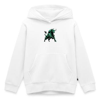 Stier - Kinder Premium Organic Hoodie - Weiß - Vorne - AI Model Kid Female (0cm)