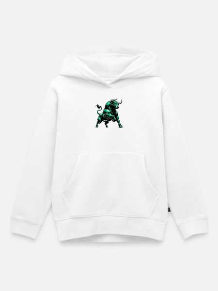 Stier - Kinder Premium Organic Hoodie - Weiß