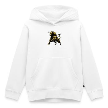 Stier - Kinder Premium Organic Hoodie - Weiß - Vorne - AI Model Kid Female (0cm)
