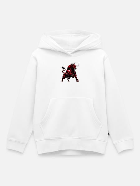 Stier - Kinder Premium Organic Hoodie - Weiß