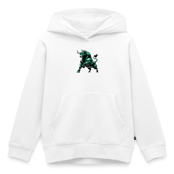 Stier - Kinder Premium Organic Hoodie - Weiß - Vorne - AI Model Kid Female (0cm)