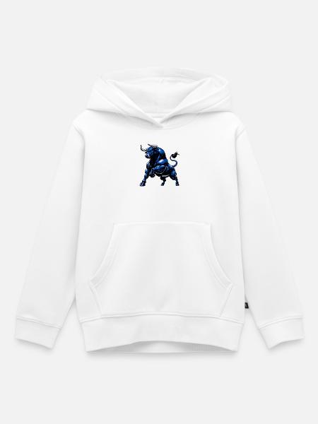Stier - Kinder Premium Organic Hoodie - Weiß