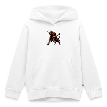 Stier - Kinder Premium Organic Hoodie - Weiß - Vorne - AI Model Kid Female (0cm)
