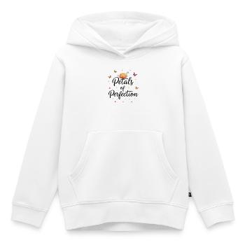 Petals of Perfection - Sweat Premium à capuche enfant bio - blanc - Devant - AI Model Kid Female (0cm)
