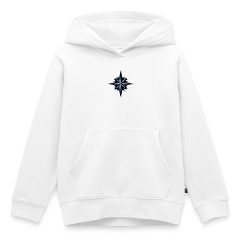 Nordstern Stern in Petrol Schwarz und Weiß - Kinder Premium Organic Hoodie - Weiß - Vorne - AI Model Kid Female (0cm)