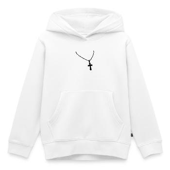 Kette mit Kreuz - Kinder Premium Organic Hoodie - Weiß - Vorne - AI Model Kid Female (0cm)