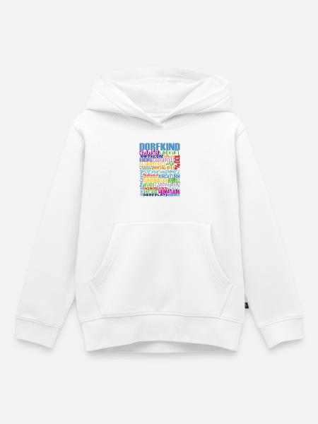 Dorfkind VIBES bunt - Kinder Premium Organic Hoodie - Weiß