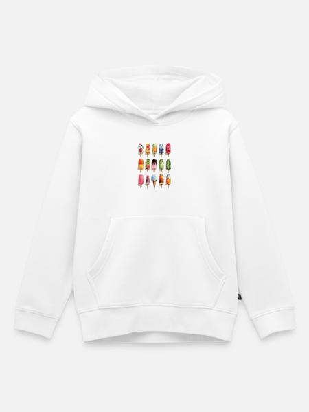 Bunte Eissorten - Kinder Premium Organic Hoodie - Weiß