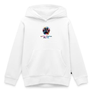 Bunte Pfote mit Emotionen - Kinder Premium Organic Hoodie - Weiß - Vorne - AI Model Kid Female (0cm)