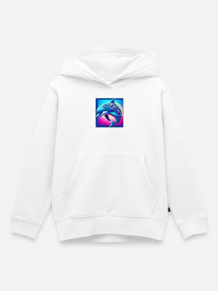 Delfin - Kinder Premium Organic Hoodie - Weiß