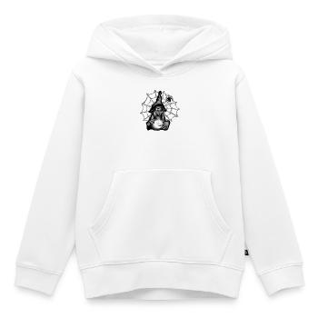 Hexe mit Ball und Spinnennetz - Kinder Premium Organic Hoodie - Weiß - Vorne - AI Model Kid Female (0cm)