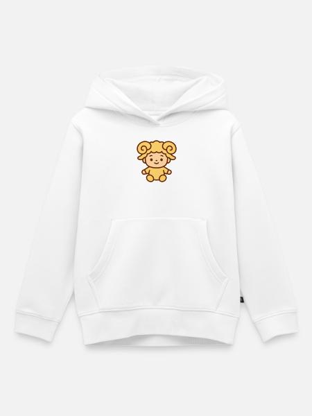 Sternzeichen Widder supersüß! - Kinder Premium Organic Hoodie - Weiß
